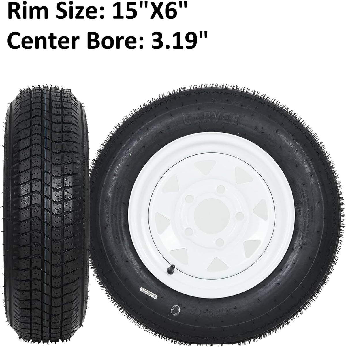 2-Pack Trailer Tires On Rim ST205/75D15, Set of 2