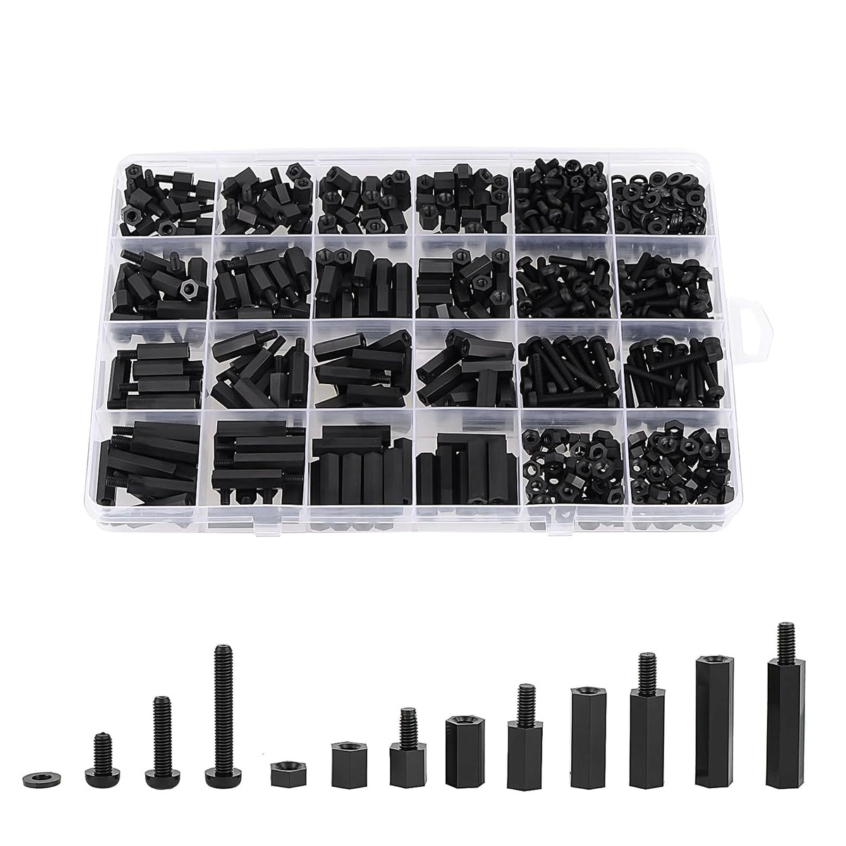 Exqutoo 620Pcs M3 Male Female Hex Standoffs Screws Assortment Kit