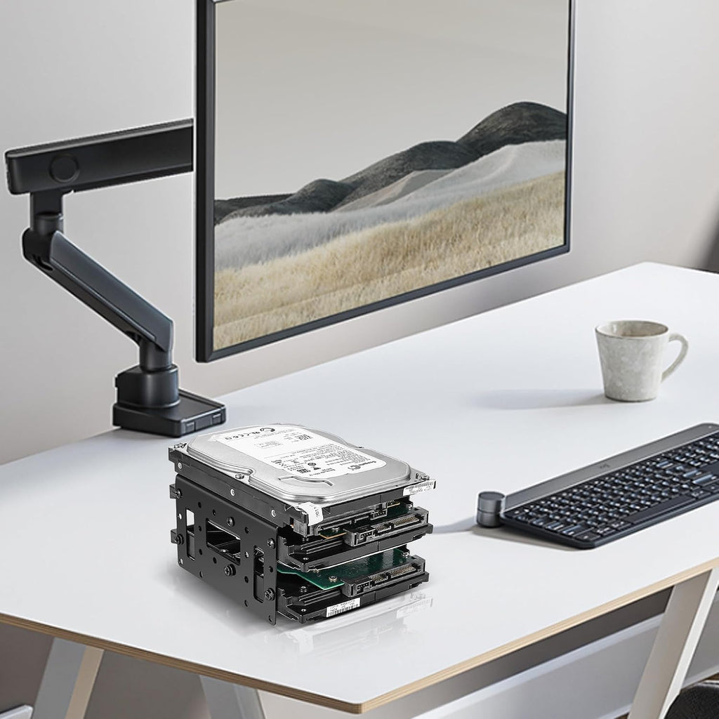 YAODHAOD 2.5" to 3.5" SSD/HDD Mounting Bracket, Up to 4 2.5 "SSDs Metal Mounting Bracket Internal Hard Drive Mounting Bracket Tray for PC/NAS/Server (2PCS)