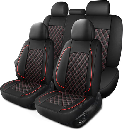 Car Seat Covers Full Set, Breathable and Waterproof Napa Leather Car Seat Cover, Interior Universal Fit for Cars