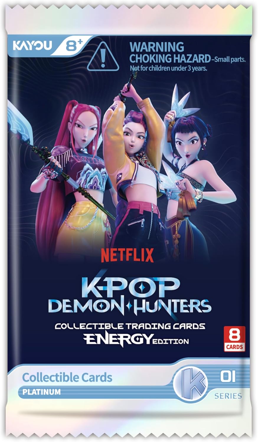 Kpop Demon Hunters Collectible Trading Cards, Energy Edition, Seris 1, Collector Box, 5 Packs | Collector Box