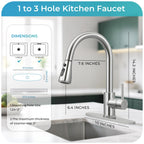 Brushed Nickel Kitchen Faucet with Pull Down Sprayer and Deck Plate