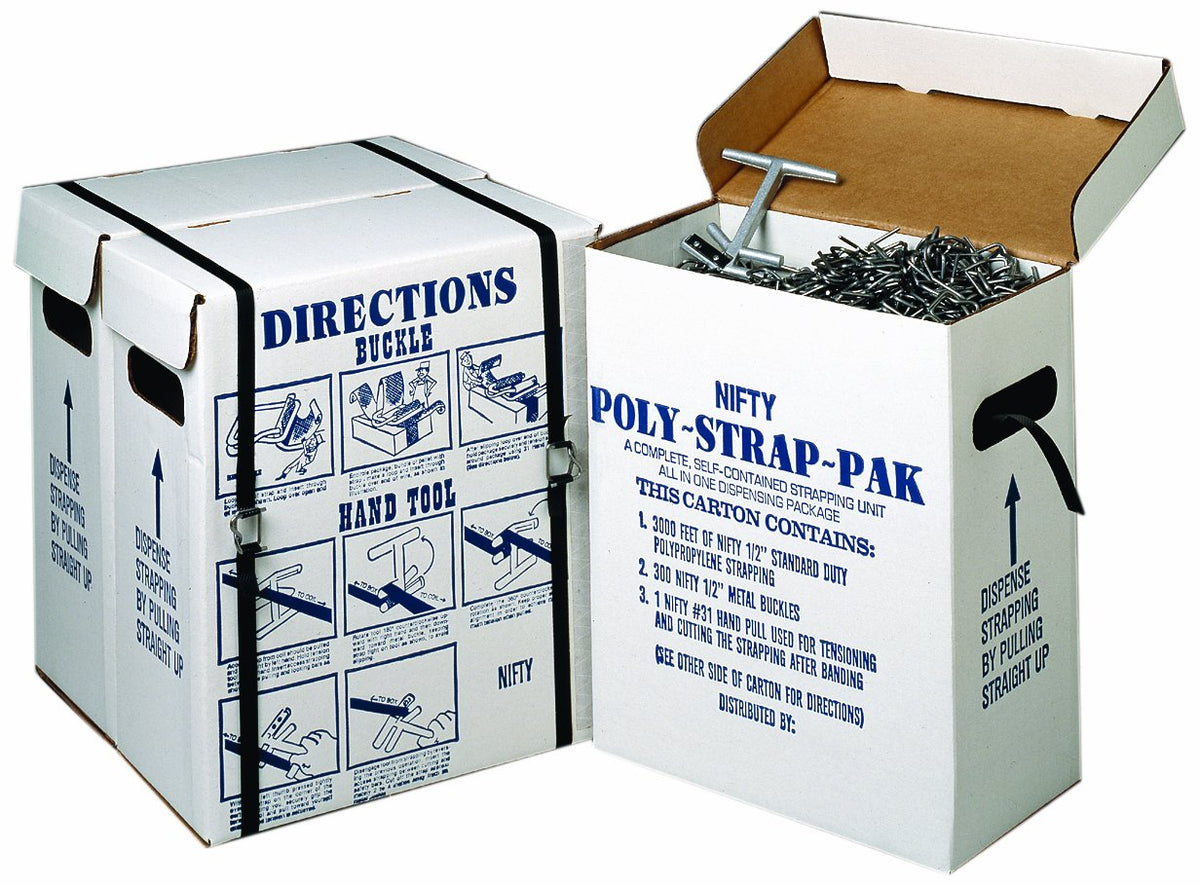 Products SPSPKIT 252 Piece Polypropylene Portable Strapping Kit, 3000' Length x 1/2" Width Coil, Black