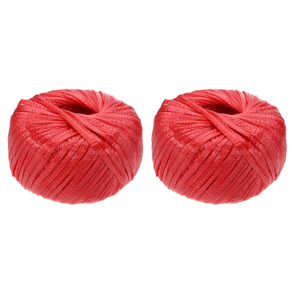 2Rolls Polyester Nylon Plastic Rope Twine 80m/262ft Cord Red