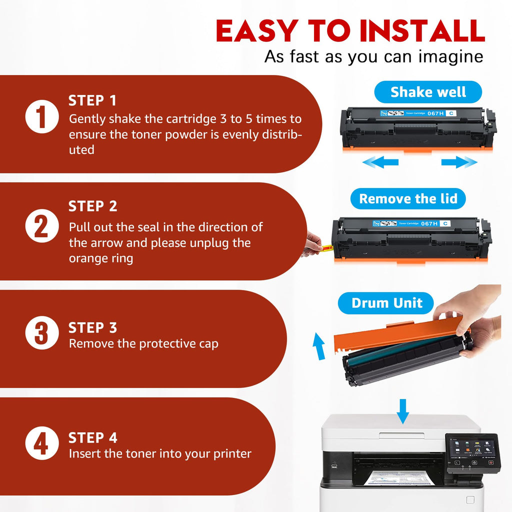Compatible for Canon 067H 067 Toner Cartridge Set