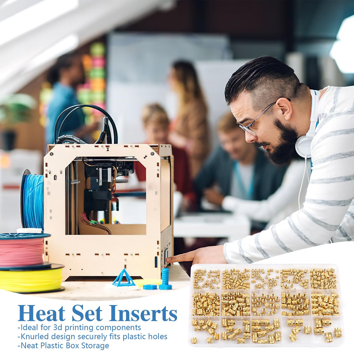 420 Pcs Brass Threaded Inserts for 3D Printing, M2 M2.5 M3 M4 M5 M6