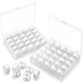 White 50 Prewound Bobbins Compatible with Brother Machines