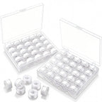 White 50 Prewound Bobbins Compatible with Brother Machines