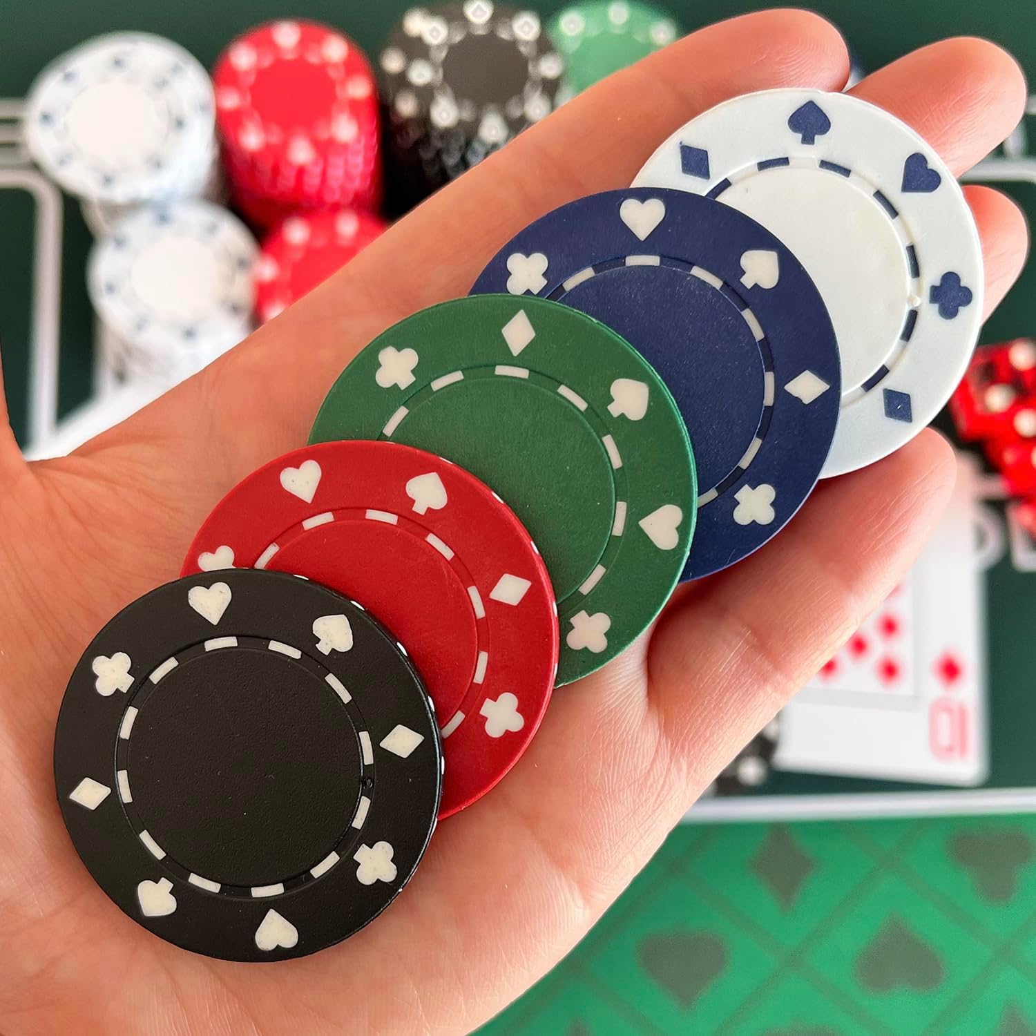 Casino Poker Chips - 11.5g Suited Design - 4 Colors