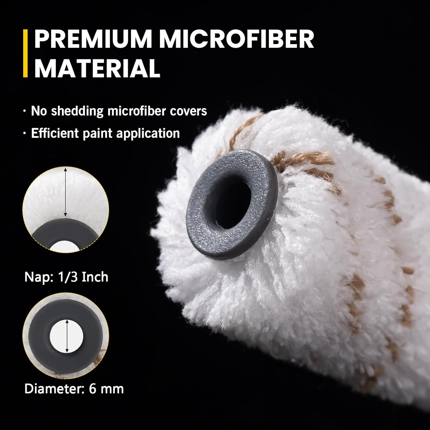 Microfiber Paint Roller Covers 4 Inch, 40 Pack Small Paint Roller Covers with Roller Frame Kit, Mini Paint Rollers