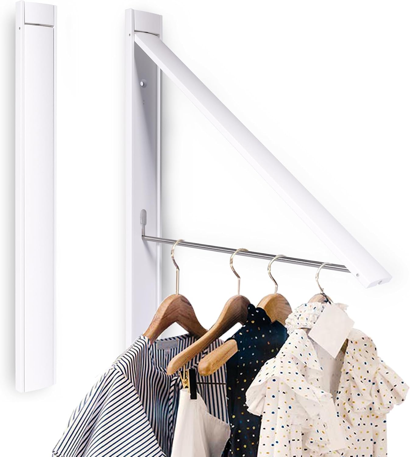 Clothes Drying Rack Folding Indoor,Laundry Room Organization,Wall Mounted Drying Racks for Laundry,Laundry Drying