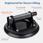 IMT 8" Glass Suction Cups for Granite & Glass Lifting, Vacuum Suction Glass Lifter with Handle, 240lbs Load Capacity W/Free Case