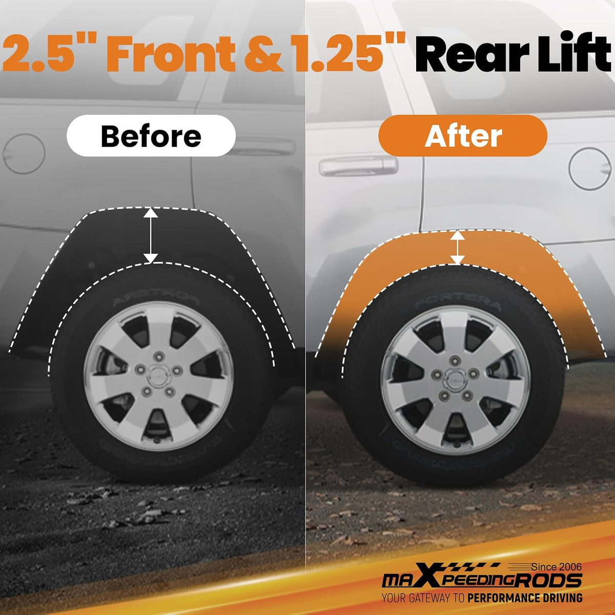maXpeedingrods 2.5" Front & 1.25" Rear Lift Kit for Ford Explorer 2011-2019