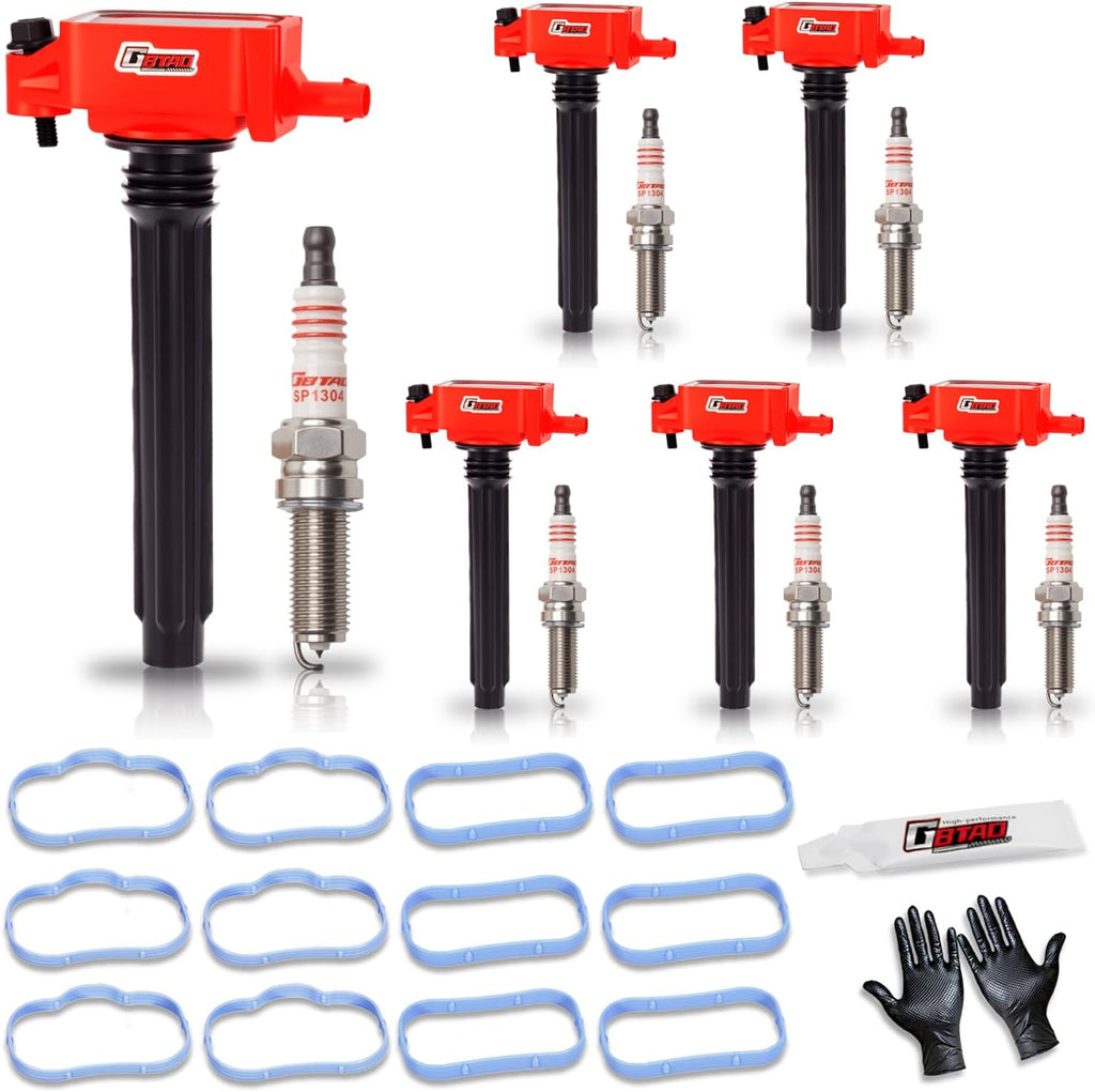 Ignition Coil Pack & Spark Plug & Intake Manifold Gasket Set Fits for Chrysler Town Country 300 Dodge Grand Caravan