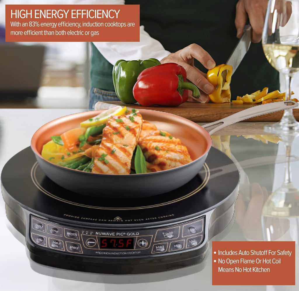 Gold Precision Induction Cooktop, Powerful w/Large 8” Heating Coil