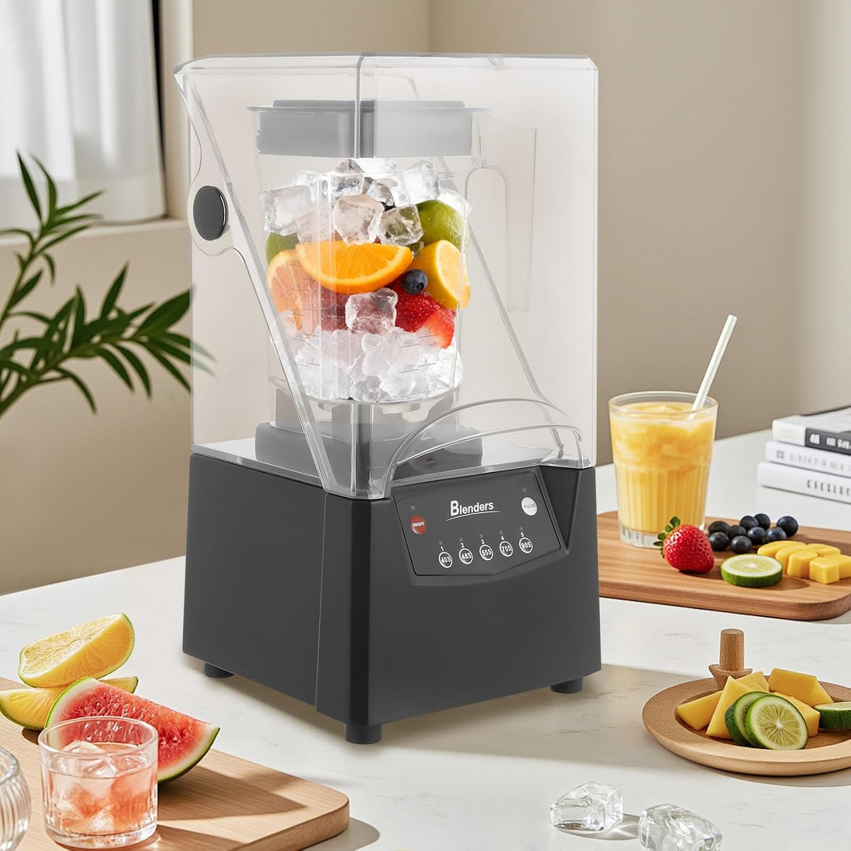 0.48gal Commercial Blender with Removable Soundproof Shield