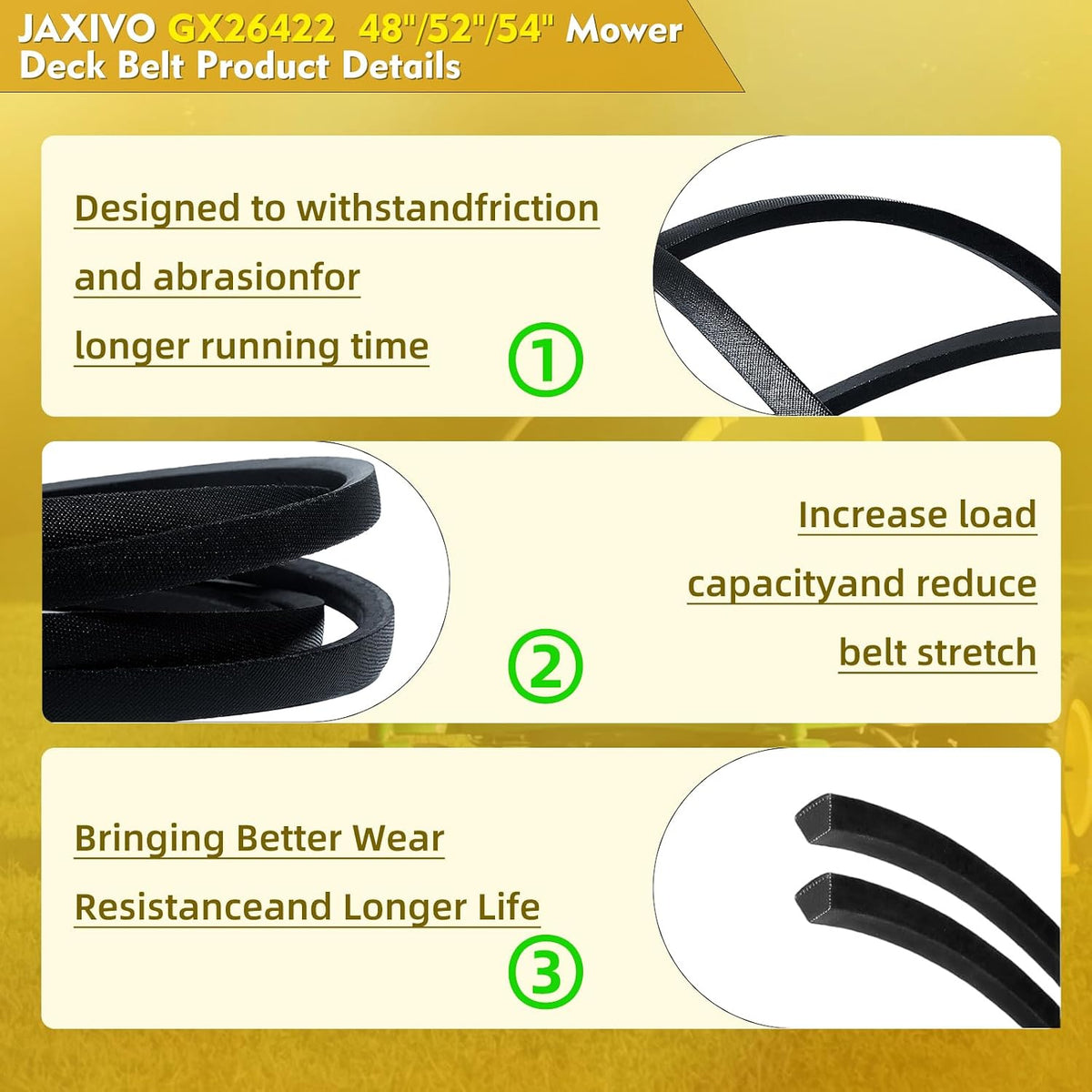 GX26422 Mower Belt Deck Belt 1/2" x 145.65"