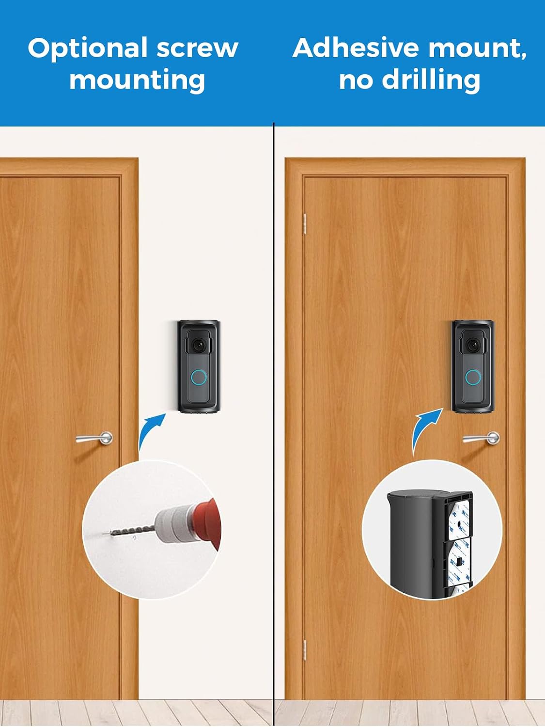 2026Anti-Theft Video Doorbell Mount，Adjustable 360° Degree Doorbell Angle No-Drill Mount Compatible with Ring Battery