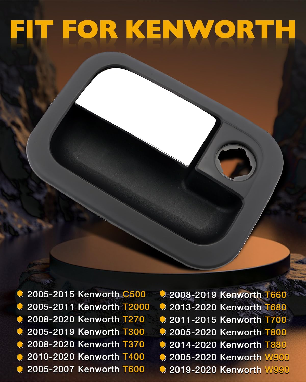 Outer Door Handles, Compatible with 2001-2025 Peterbilt, 2005-2020 Kenworth