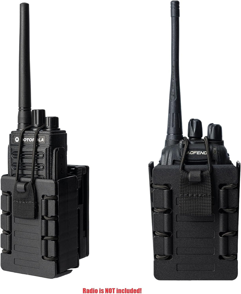 Compact Radio Holster Polymer Walkie-Talkie Case w/Duty Belt/MOLLE Vest Clip Two Ways Radio Pouch Interphone Carrier