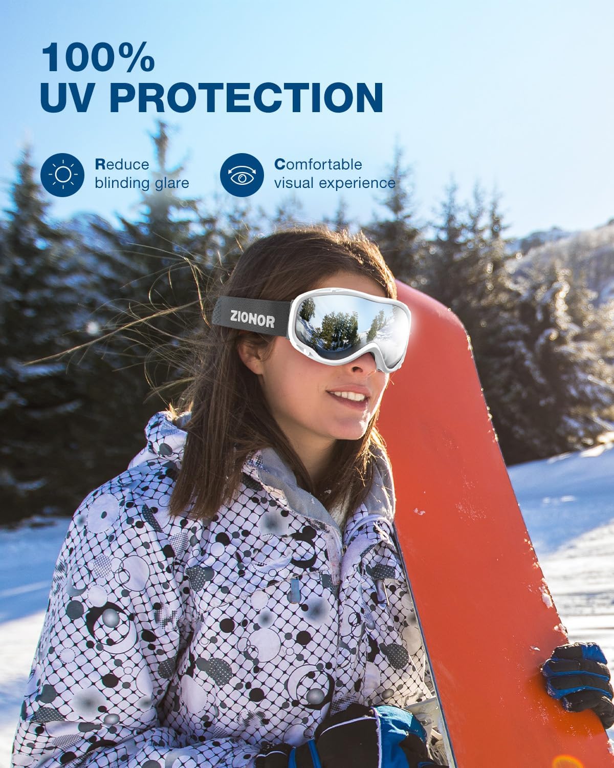Lagopus B1 Ski Goggles OTG Anti fog Snow Goggles UV Protection Snowboard Goggles for Men Women Adult Youth