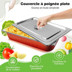 1/1 Full Size 4" Deep Stainless Steel Hotel Pan Steam Pans 4PCS with Lids