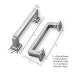 2 Pack Brushed Nickel Cabinet Pulls, 3 Inch(76mm) Hole Centers Solid Satin Nickel Cabinet Handles Kitchen Hardware