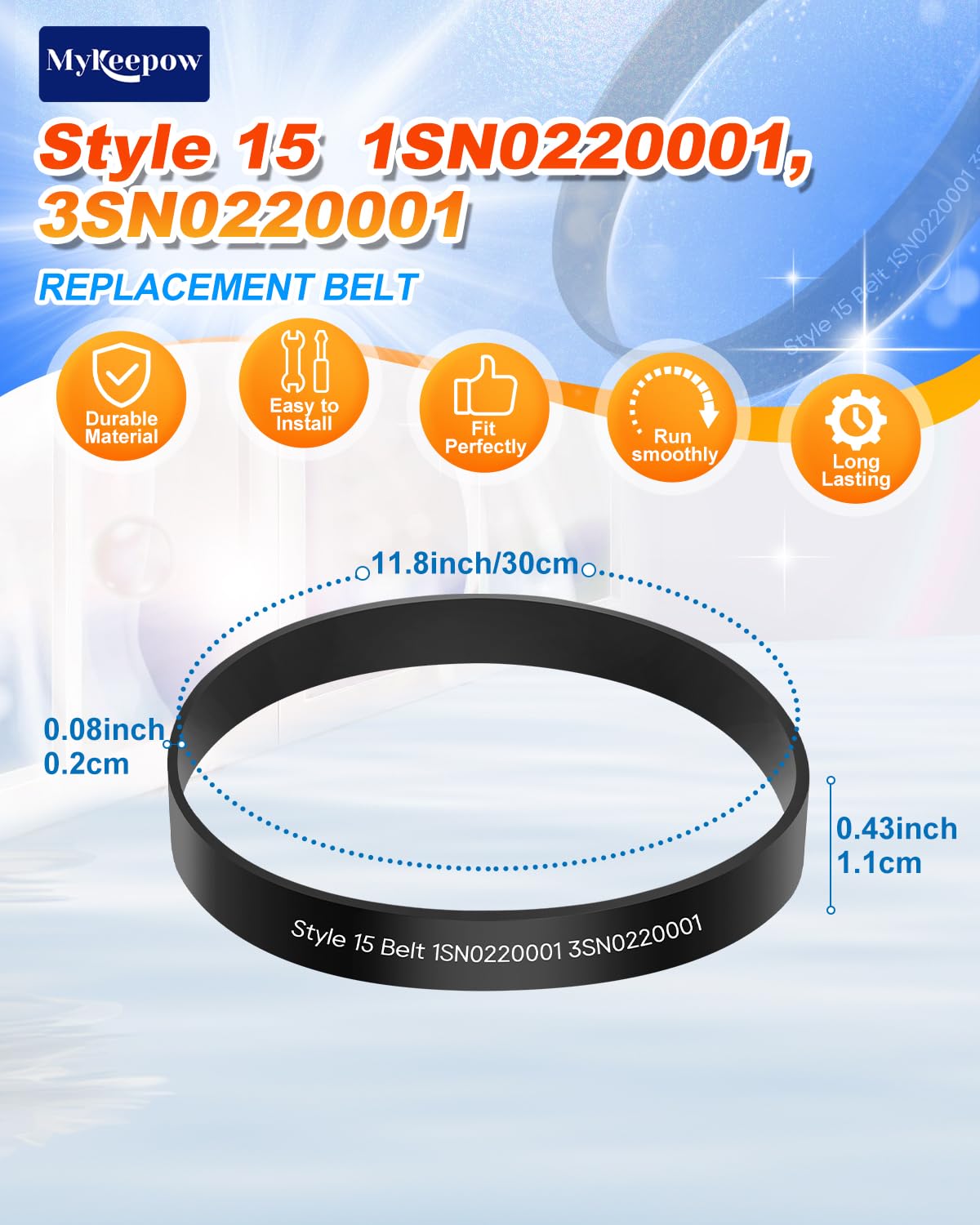 Style 15 Replacement Belt Compatible with DirtDevil Style 15 Dynamite Power