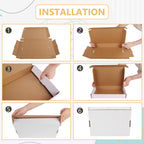 6 Pack 12x9x3 Shipping Boxes, White Corrugated Cardboard Boxes for Packaging Small Business, Moving, Shipping