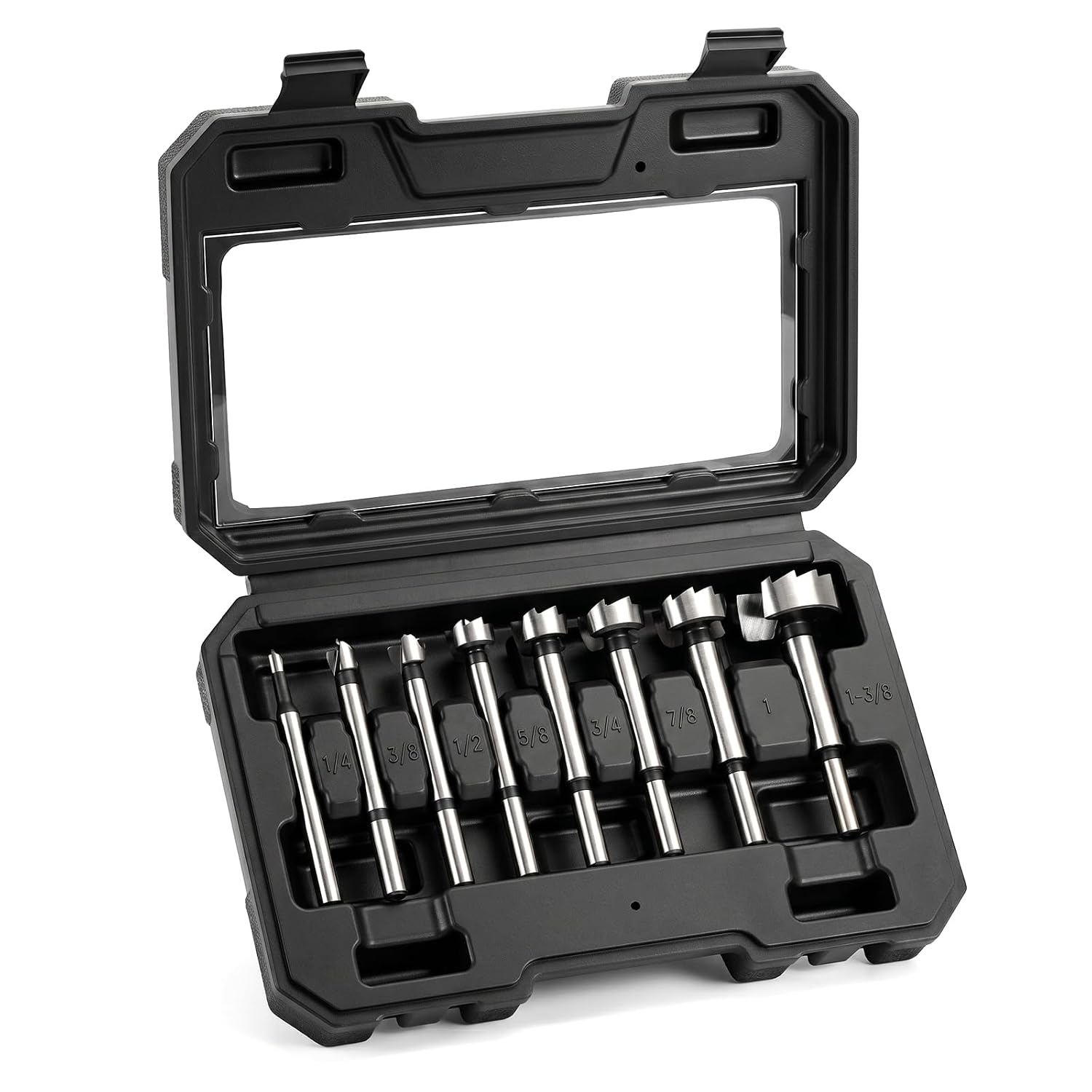 Forstner Bit Set, 8Pcs Wood Drilling Bits for Flat-Bottom Holes