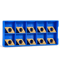 Oumefar 10pcs DCMT11T304-HM Carbide Turning Inserts, YBC251 Carbide Golden