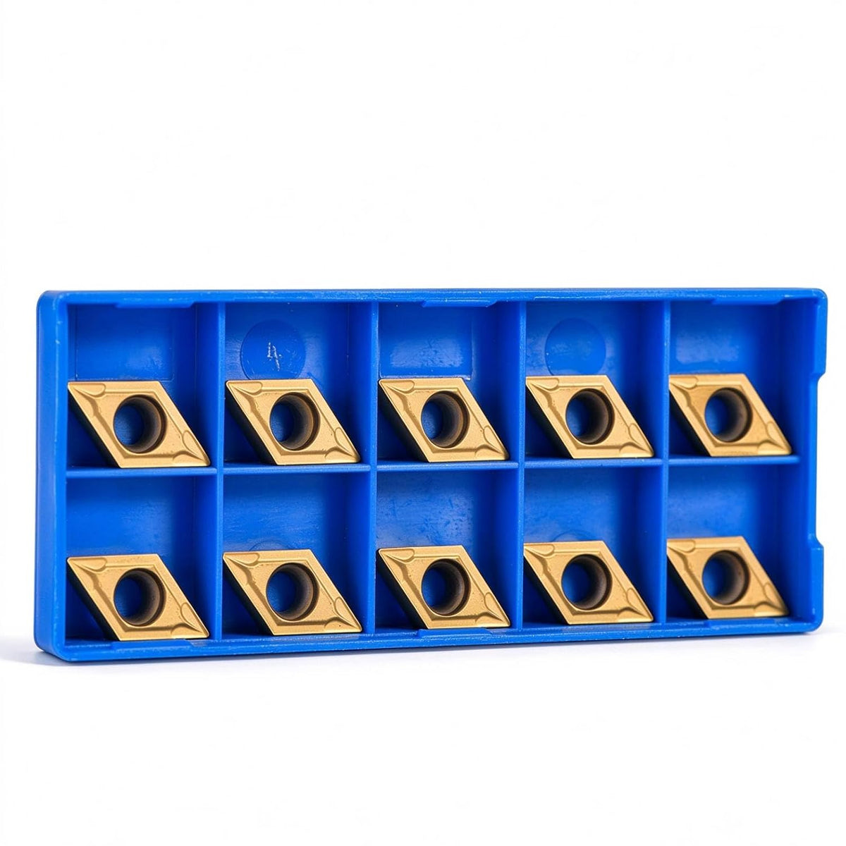 Oumefar 10pcs DCMT11T304-HM Carbide Turning Inserts, YBC251 Carbide Golden