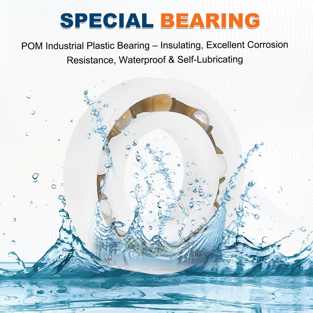 uxcell 8Pcs 687 POM Plastic Bearings, 7x14x3.5mm Deep-Groove Ball Bearings