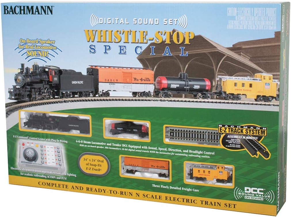 Trains - Whistle-Stop Special DCC Sound Value Ready to Run Electric Train Set - N Scale , Black | Complete Starter