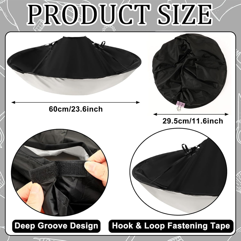 Hair Cutting Cloak Cape Foldable Haircut Umbrella Cape for Adults | Black Barber Cape with Adjustable Neck, Catches
