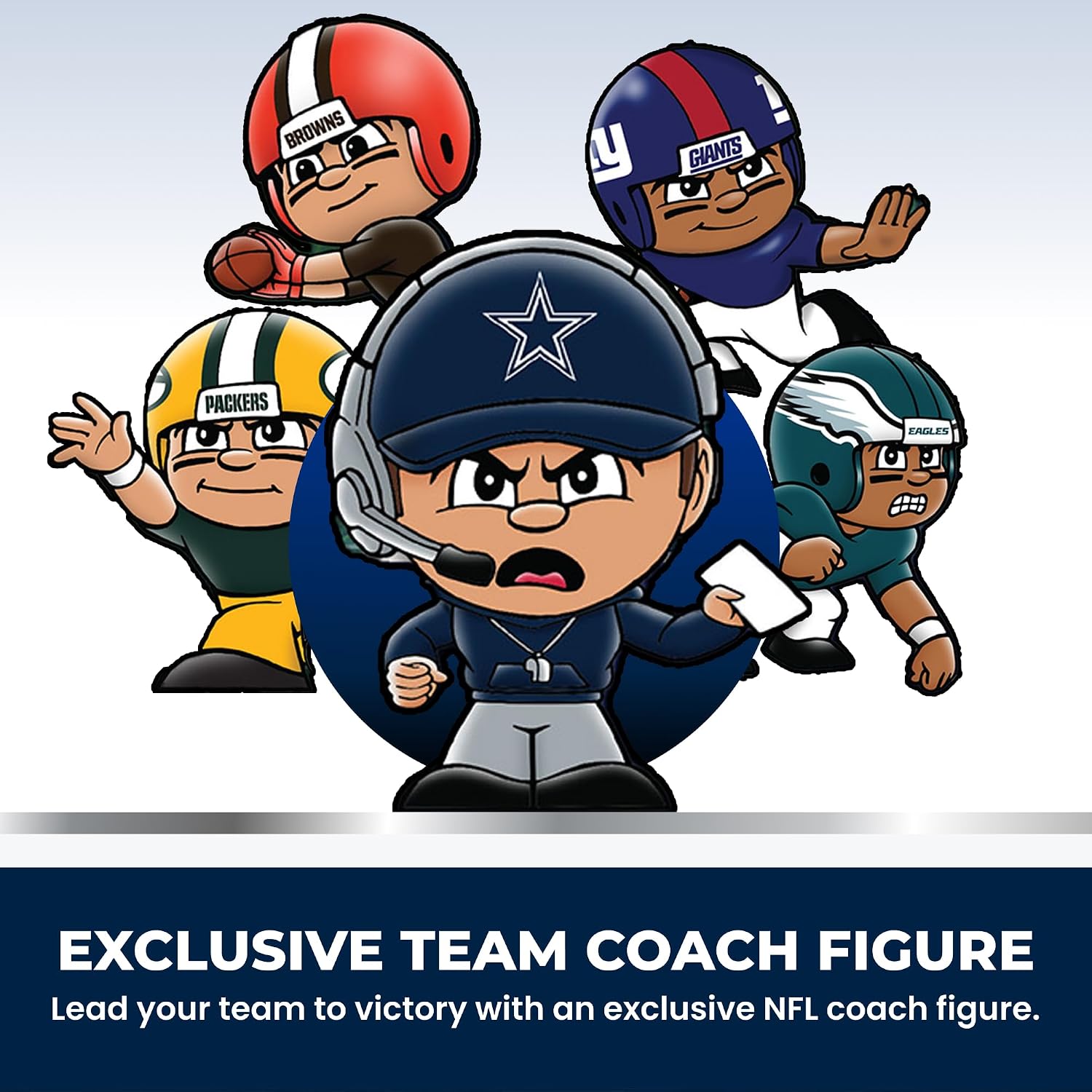 TeenyMates NFL Action Figures Gift Set, with 11 Player Figures, Coach & Collectible Field Puzzle, NFL Football Toys