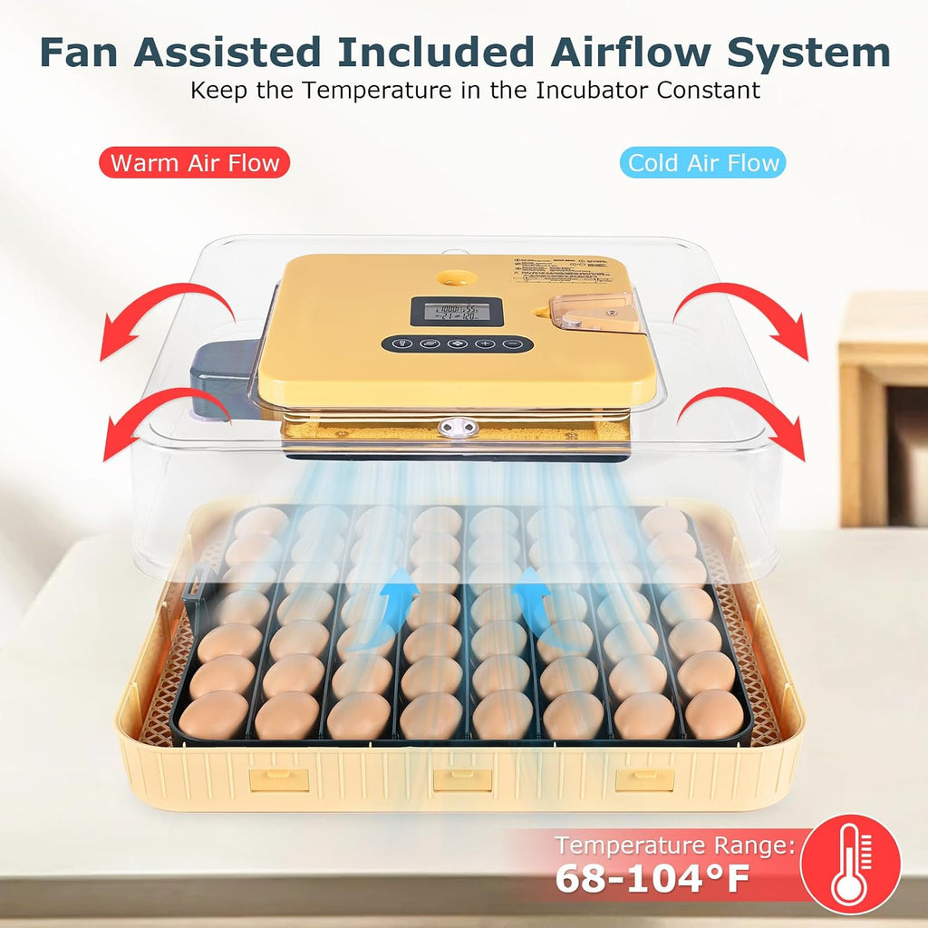 Incubators for Hatching Eggs, 56 Eggs Incubator with Egg Candler, Auto Egg Turner, Temp & Humidity Control, Hatch