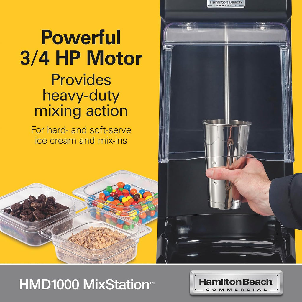 MixStation Drink Mixer, 3/4 HP Motor, Programmable, Variable Speed, Easy to Clean, NSF Certified, HMD1000 BLACK