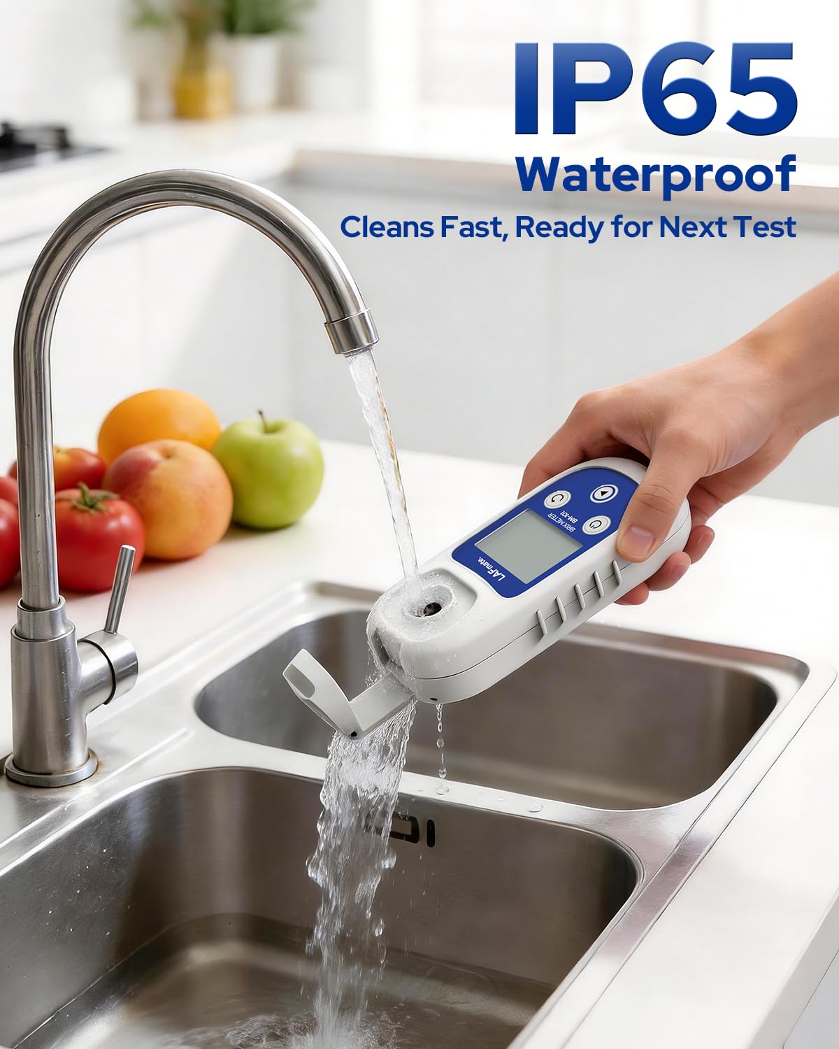 Digital Refractometer Range 0-55 BM101 Brix Refractometer ±0.2% Accuracy with ATC, IP65 Brix Meter for Juice, Wine