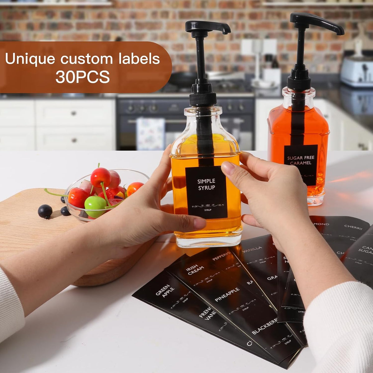 16oz Coffee Syrup Dispenser 2-Pack with BPA-free Plastic Pump