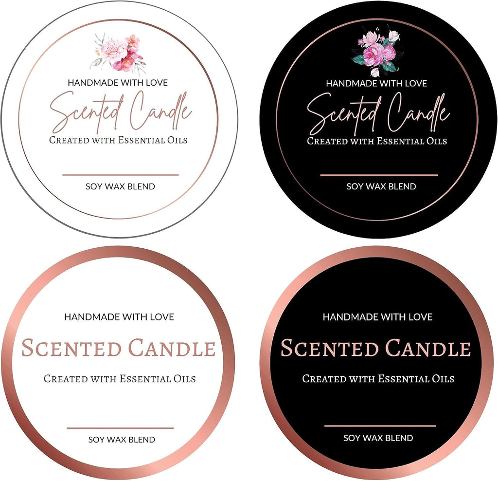 Candle Labels Roll 2 Inch 300pcs Rose Gold Foil | Candle Labels for Candle Making Supplies, Candle Tins, Candle