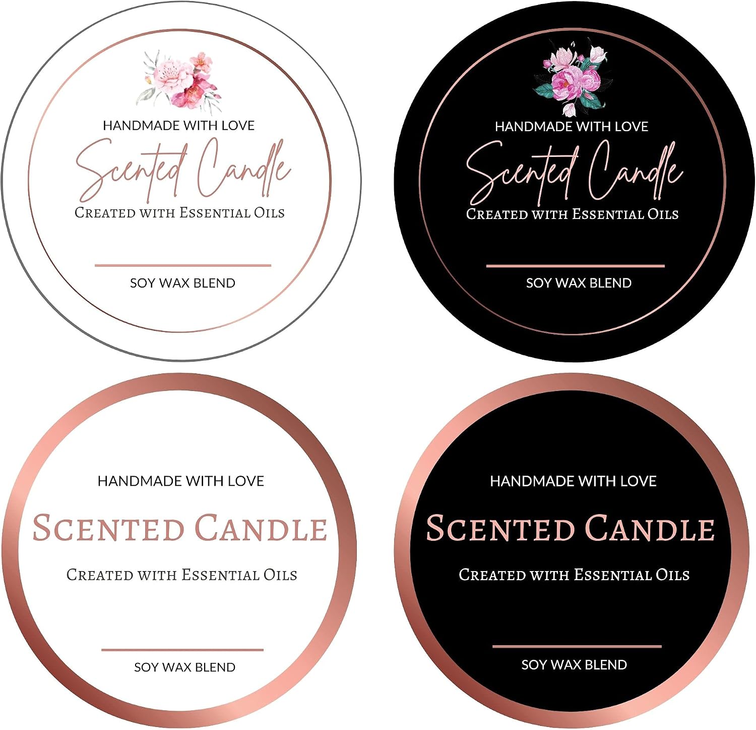 Candle Labels Roll 2 Inch 300pcs Rose Gold Foil | Candle Labels for Candle Making Supplies, Candle Tins, Candle
