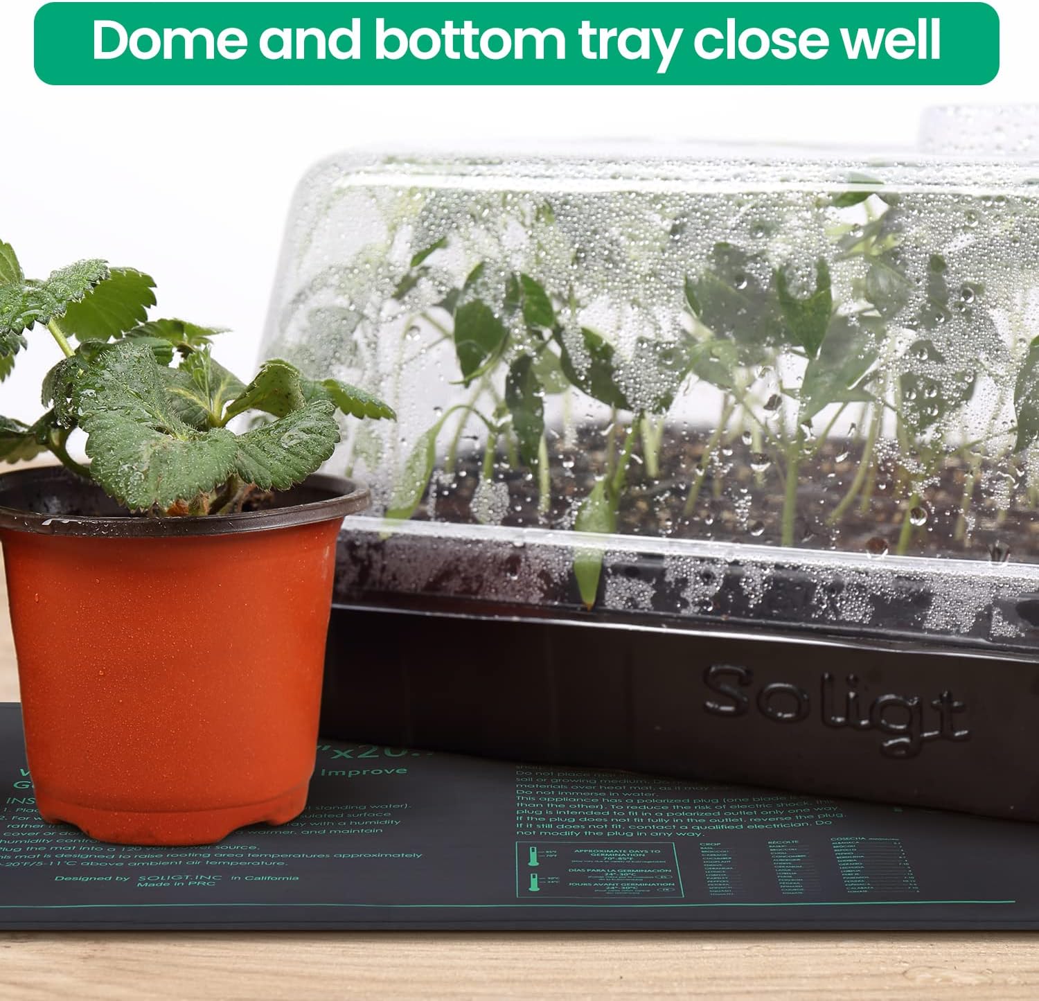 2 Set 60-Cell Seed Starter Kit with Domes, Cell Trays and Heat Mats | Cloning, Propagation and Germination Station