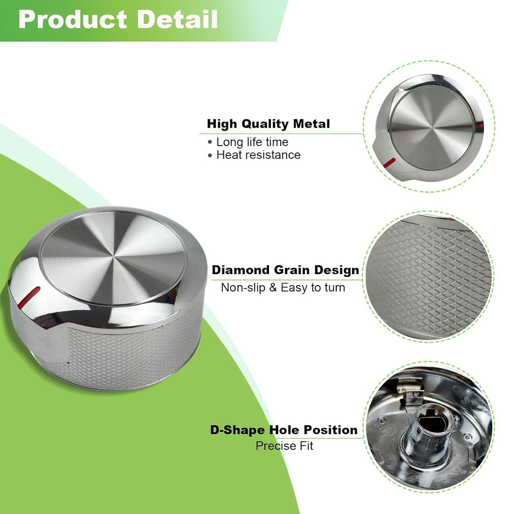 W11156487 Stove Knob Replacement, 1 Pack Metal Oven Knob Compatible with Whirlpool KitchenAid Oven Range Control Knob Replaces W10823529 AP6285576 EAP12347719 PS12347719 4546228