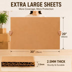 24 Pack Corrugated Cardboard Sheets Set 20 x 30 Inch Kraft Brown Flat Packaging Inserts Packaging Cardboard Inserts