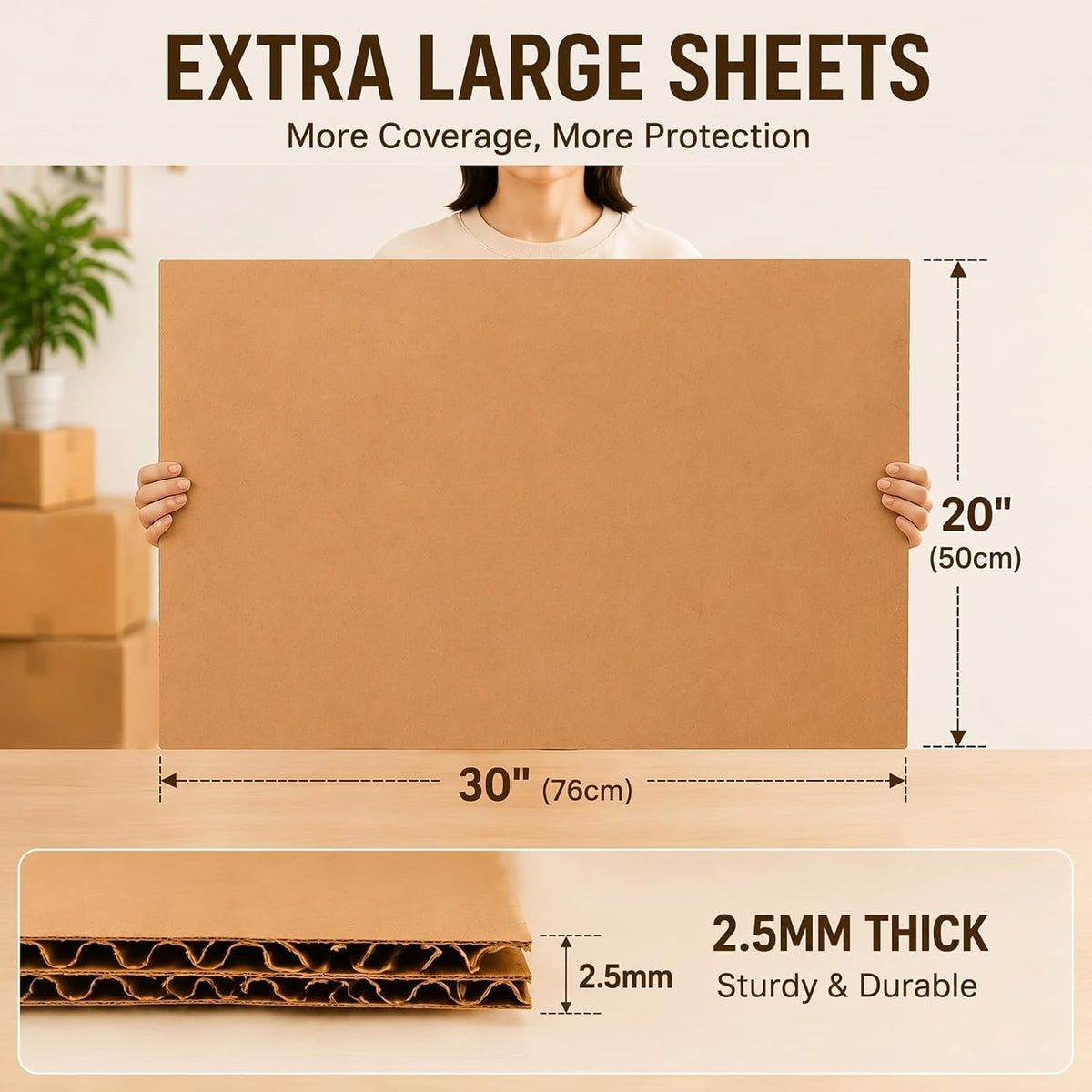 24 Pack Corrugated Cardboard Sheets Set 20 x 30 Inch Kraft Brown Flat Packaging Inserts Packaging Cardboard Inserts