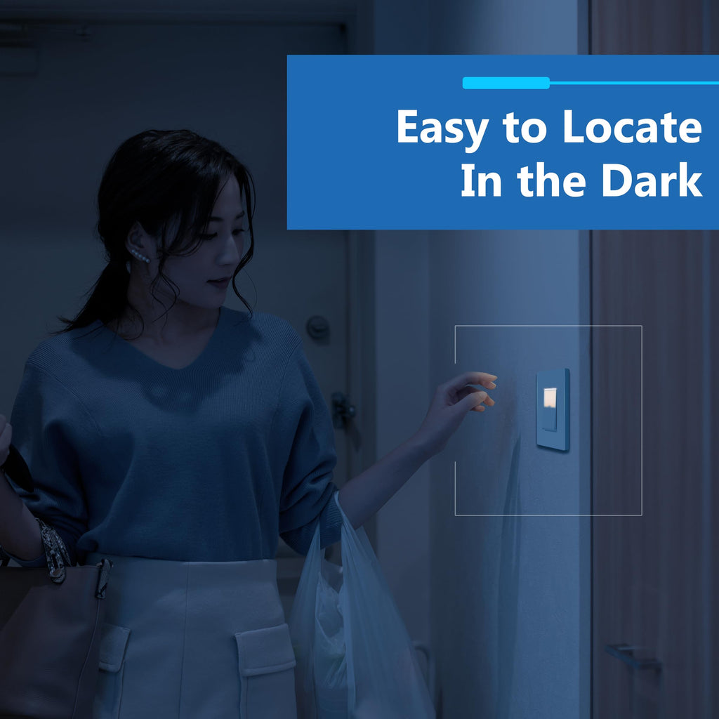 LIDER 15A Decorator Switch with Lighted Paddle, Illuminated Paddle Switch