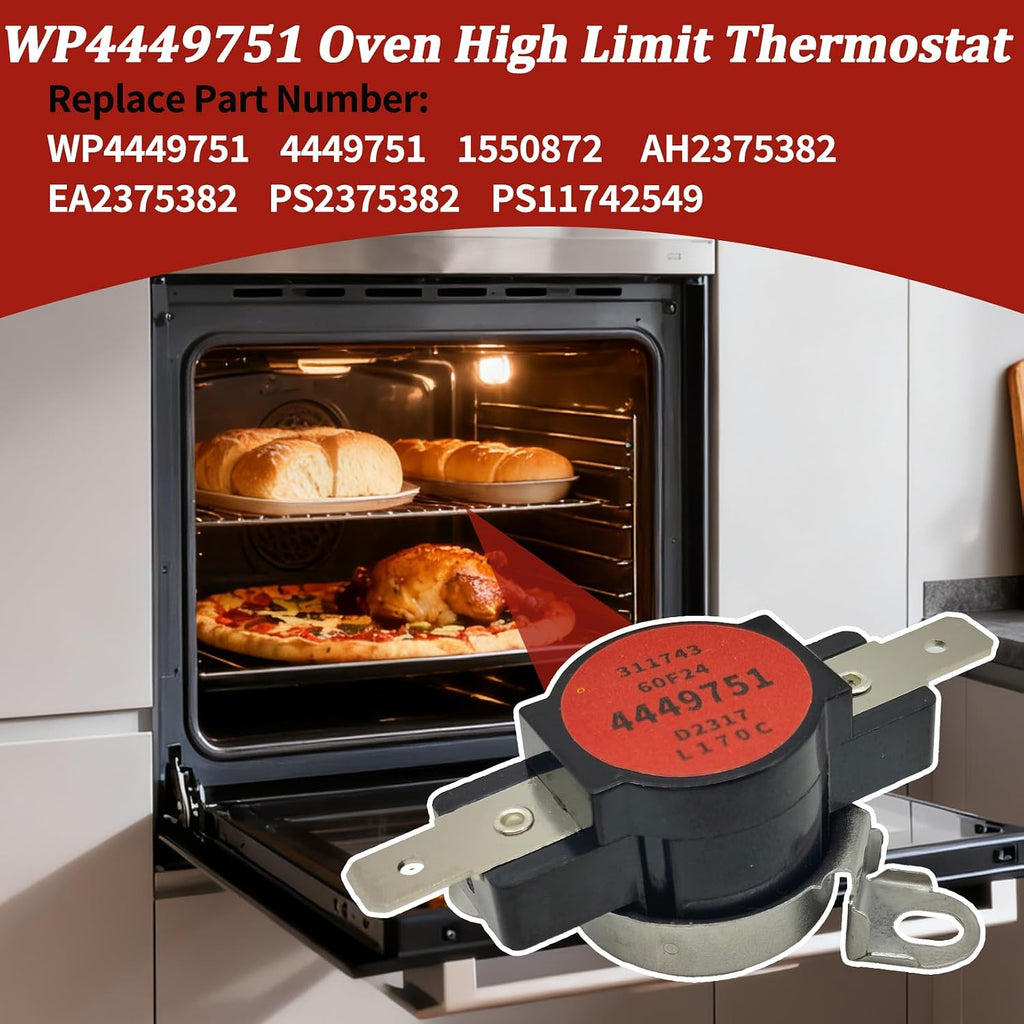 WP4449751 Range Oven High Limit Thermostat Fit for Whirlpool Maytag