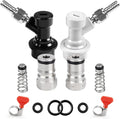 Ball Lock Keg Connectors – Corny Keg Post Quick Disconnect Set | No Leakage, O.D 1/4" Beer & 5/16" Gas Barb, 4x Spare