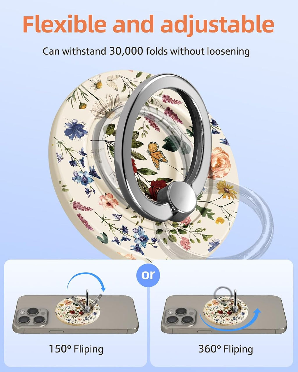 Magnetic Phone Grip - Compatible with MagSafe Phone Grip Ring Stand for iPhone 17/16/15/14/13/12 Series Vintage